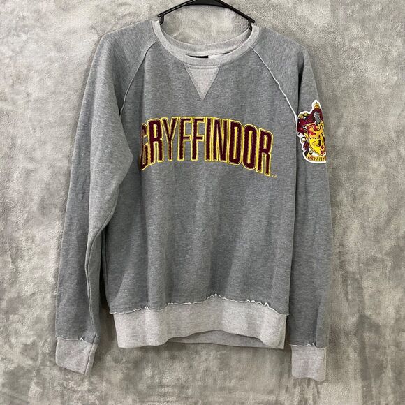 Harry Potter Gryffindor Fleece  Gray Sweatshirt Adult Small Universal Studios - Picture 6 of 11